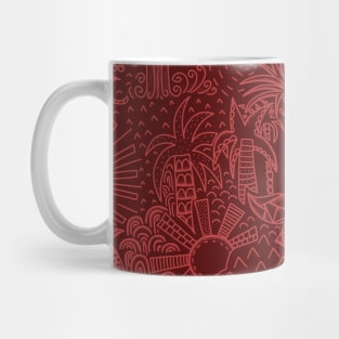 Hawaiian Toile Red Mug